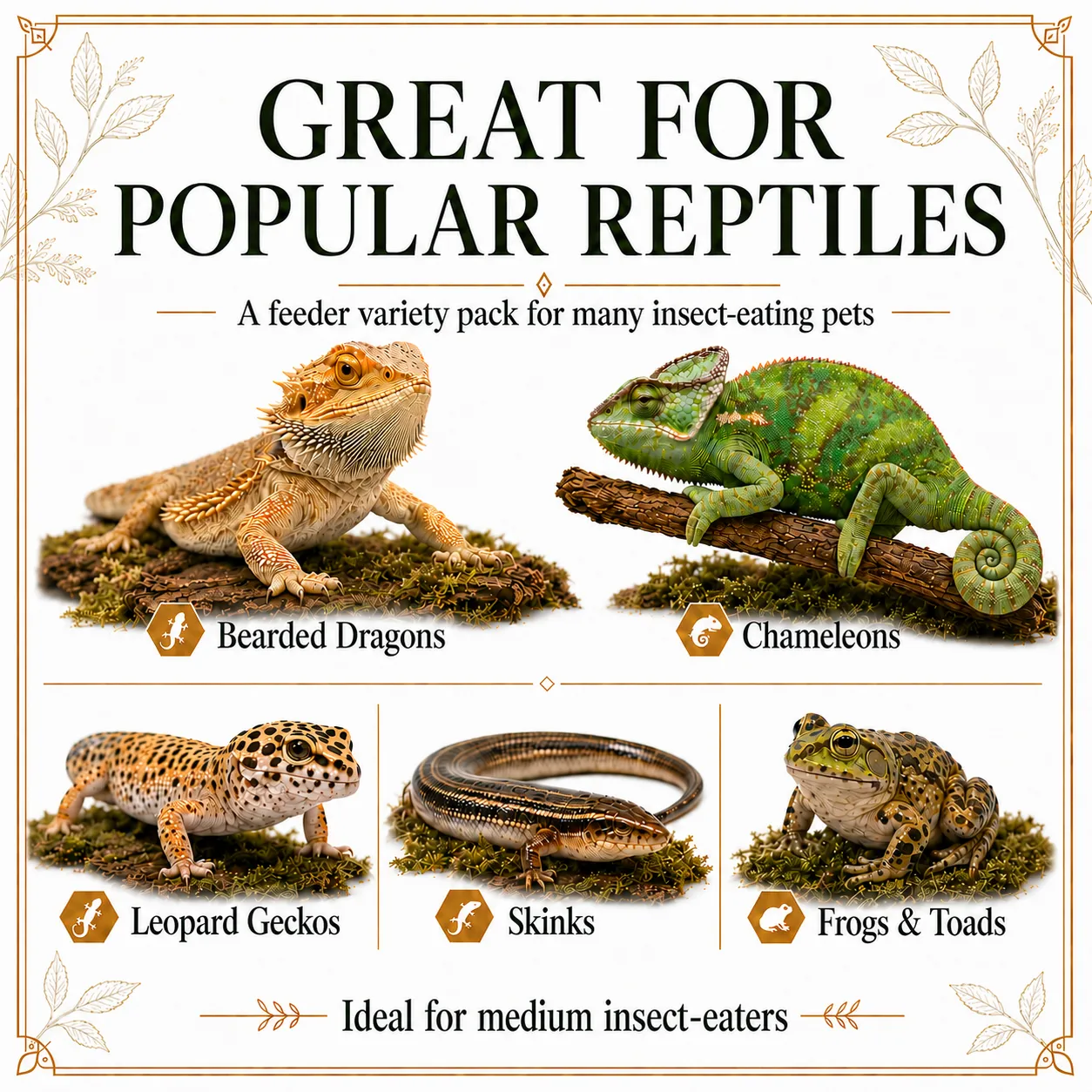 Small Mix Pack with Medium Dubia, Superworms, and BSFL