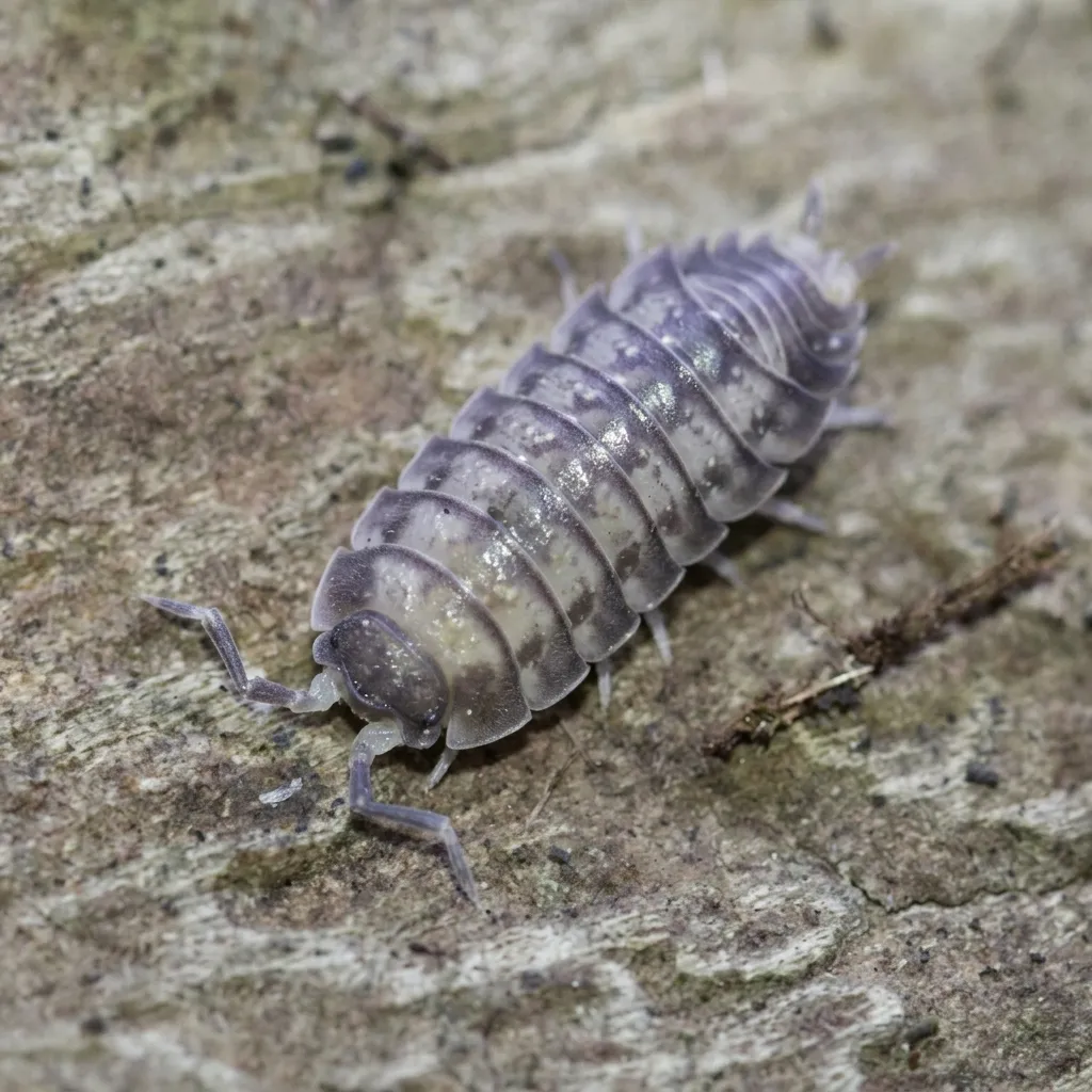 Nagurus cristatus Dwarf Grey isopods on moist leaf litter