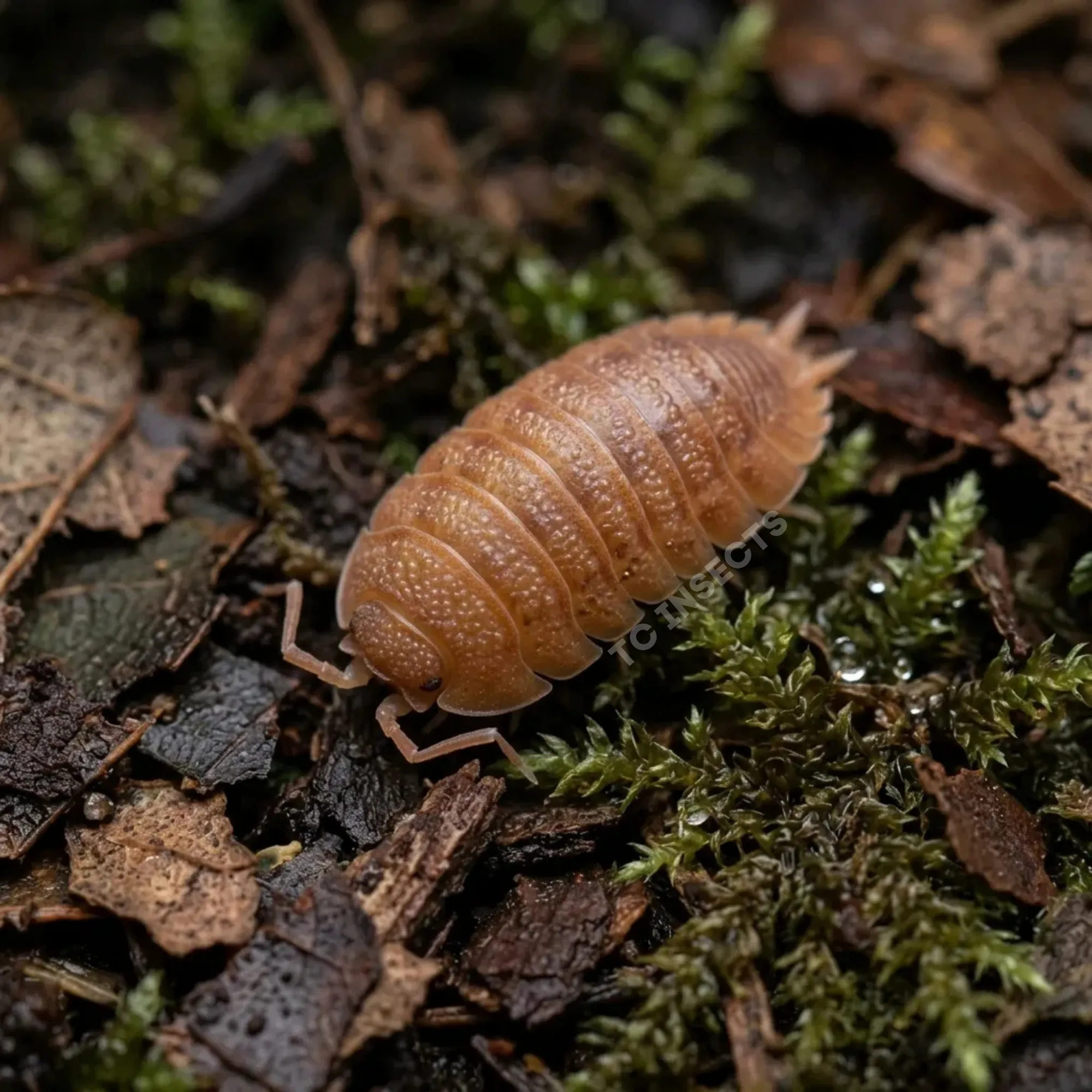 Porcellio dilatatus Rust isopods for sale on bark and leaf litter